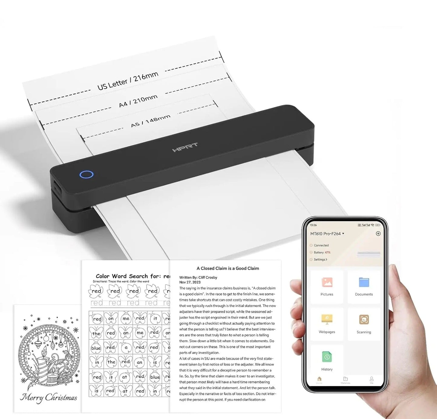 ThermoPrint™ Impresora Térmica Sin Tinta