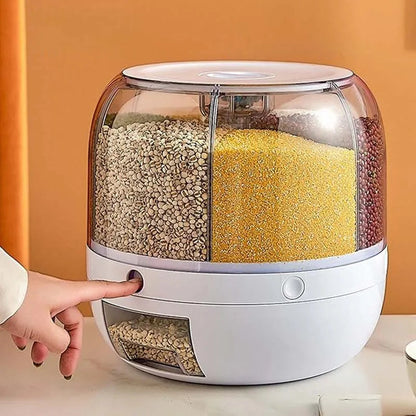 GrainSpin™ Dispensador Giratorio de Alimentos 6 Compartimentos