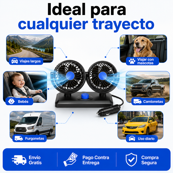 Ventilador Doble para Coche