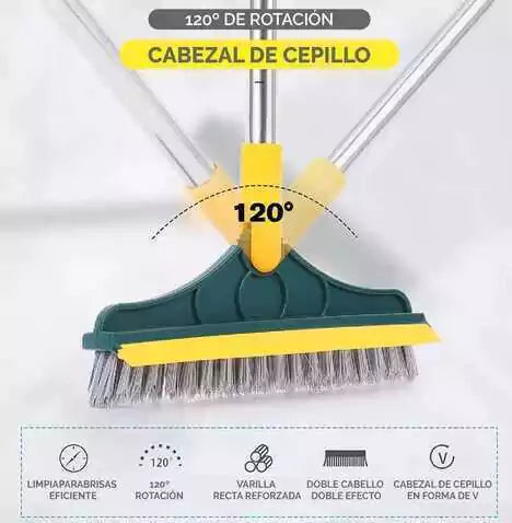 Cepillo de Limpieza Profunda 2 en 1 con Mango Extensible