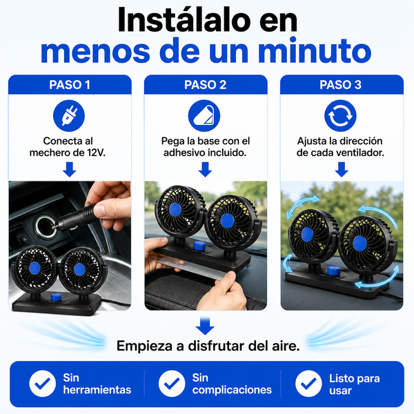 Ventilador Doble para Coche