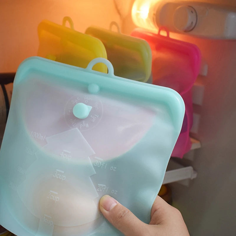 FreshLock™ Bolsas de Silicona Reutilizables para Alimentos