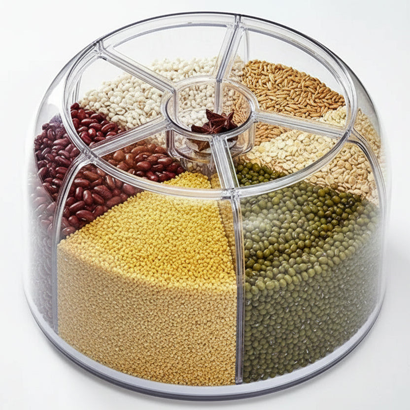 GrainSpin™ Dispensador Giratorio de Alimentos 6 Compartimentos