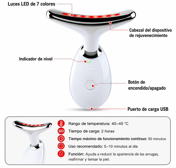 Masajeador Facial y Cuello LED