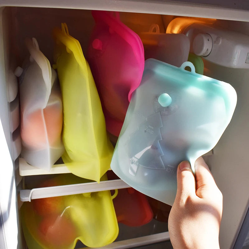 FreshLock™ Bolsas de Silicona Reutilizables para Alimentos