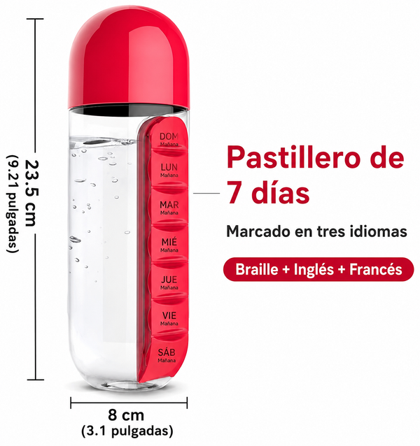 Botella y Pastillero 2 en 1