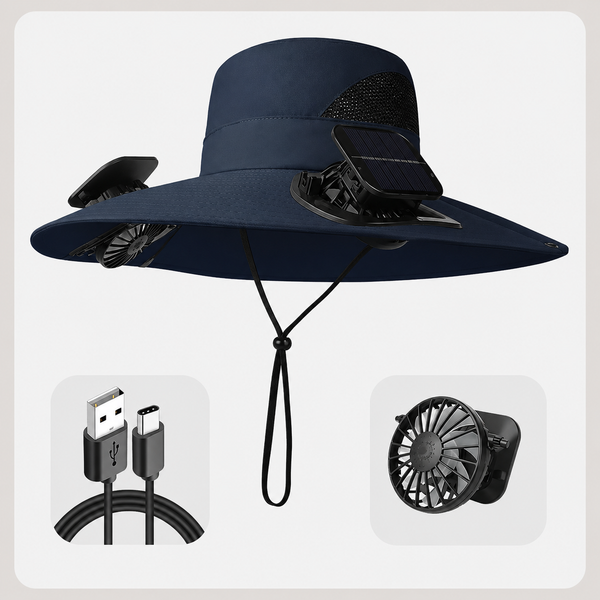 Sombrero con Ventilador Solar