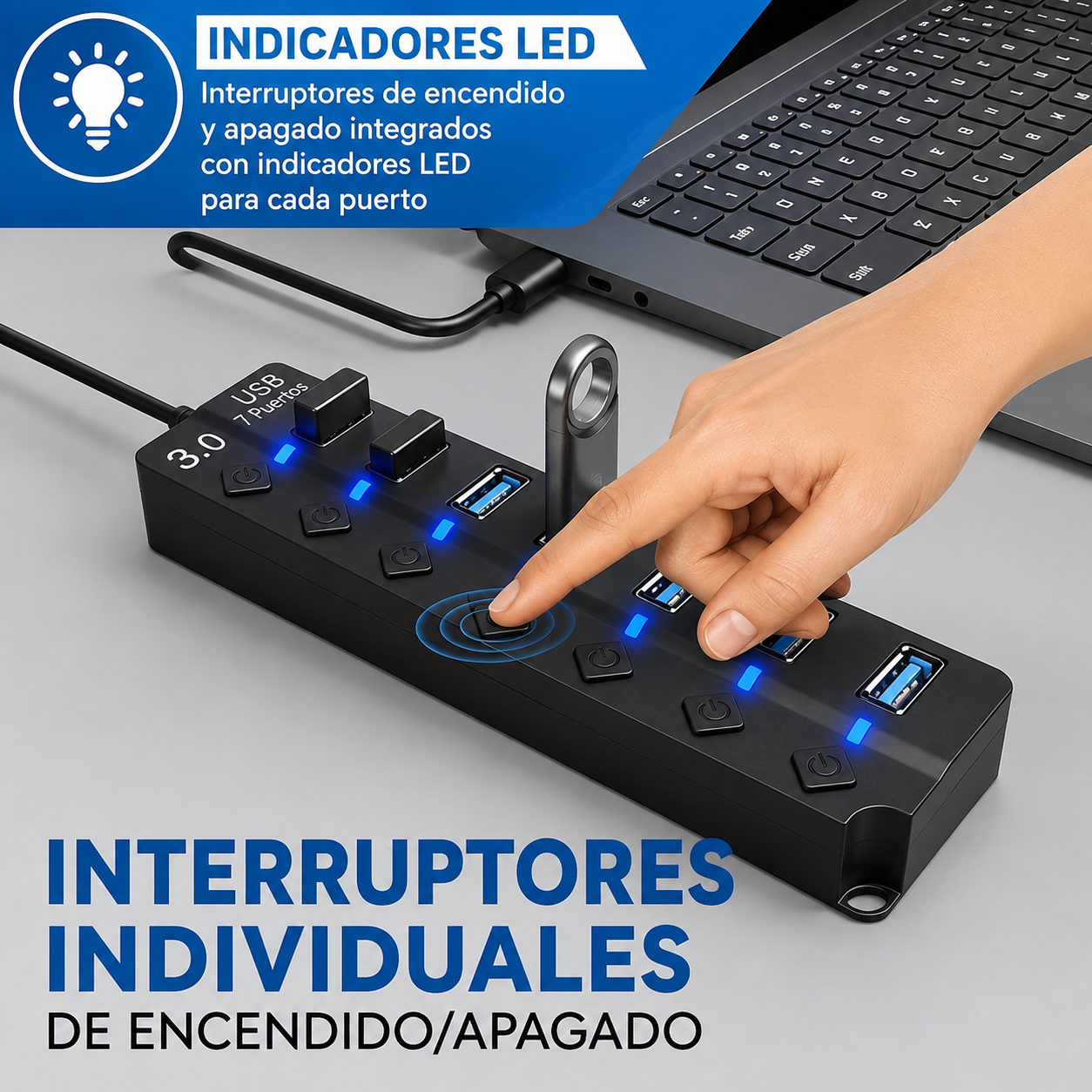 Hub USB 3.0 de 7 Puertos