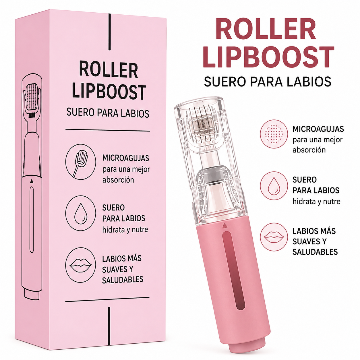 Lip Boost Micro Derma Roller para Labios