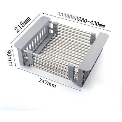 Escurridor Retráctil Expandible de Acero Inoxidable