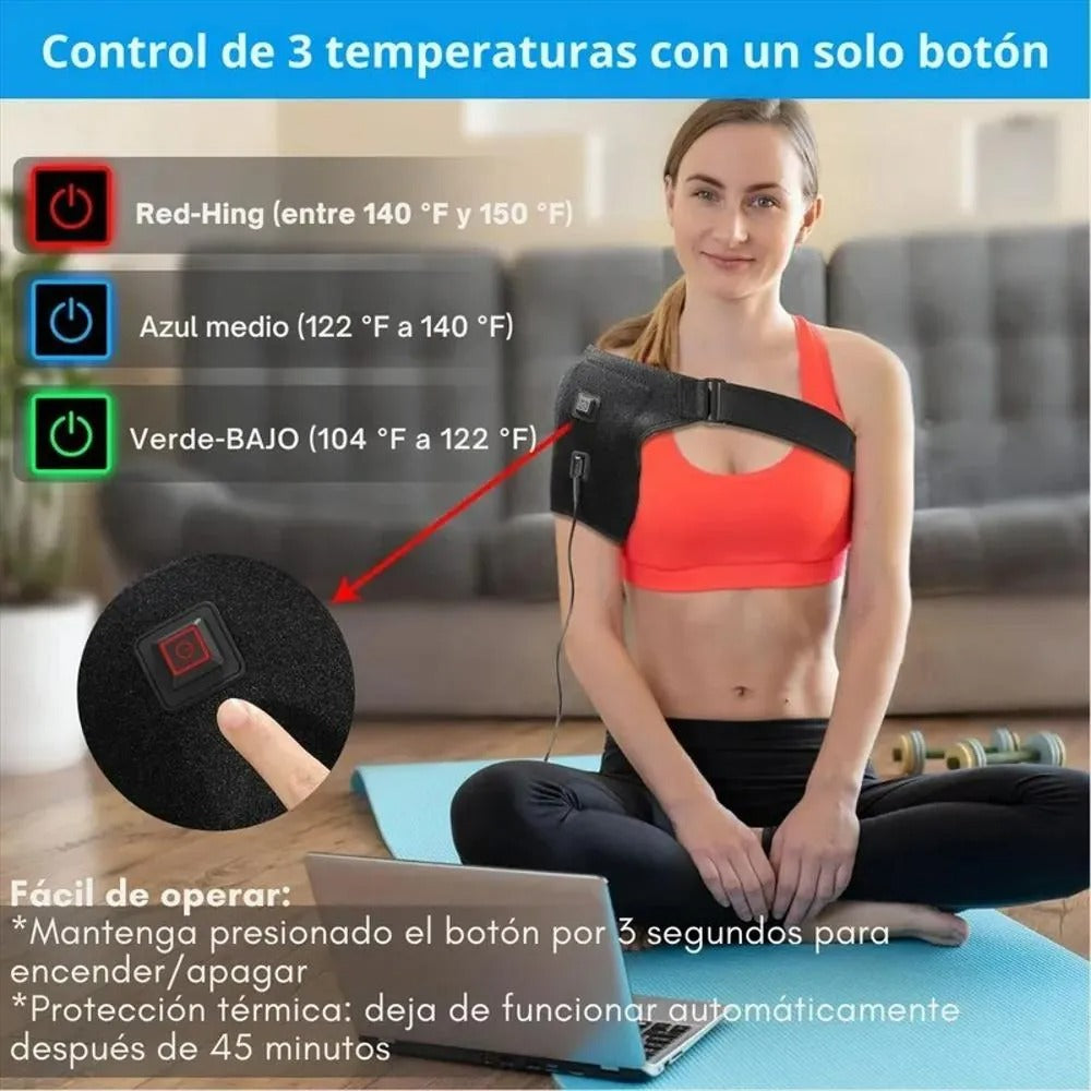Almohadilla Térmica para Hombro con 3 Niveles de Calor